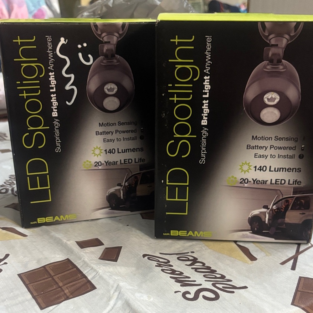 LED Motion Sensor Spotlight - Black NWT